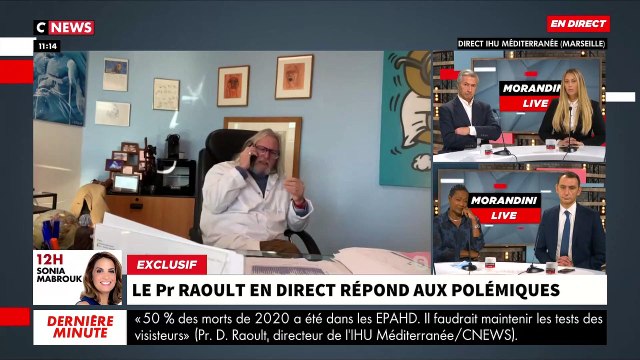 EXCLU - Le Pr Raoult dans Morandini Live sur CNews: Ce n’est pas possible de me prendre pour un anti vaccin. Je ne suis pas antivax - VIDEO