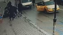 Taksi ile polisten kaçan 2 şüphelinin yakalanma anı kamerada