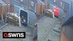 Shocking CCTV shows the moment a DPD delivery van driver brazenly dumps rubbish in two streets plagued by fly-tipping