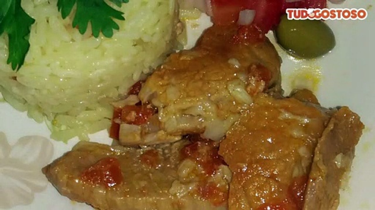 Bisteca de porco à minha moda na panela de pressão)