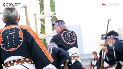 ویدئو؛عملیات آکروباتیک در تمرین‌های سال نو آتش‌نشانان ژاپنی