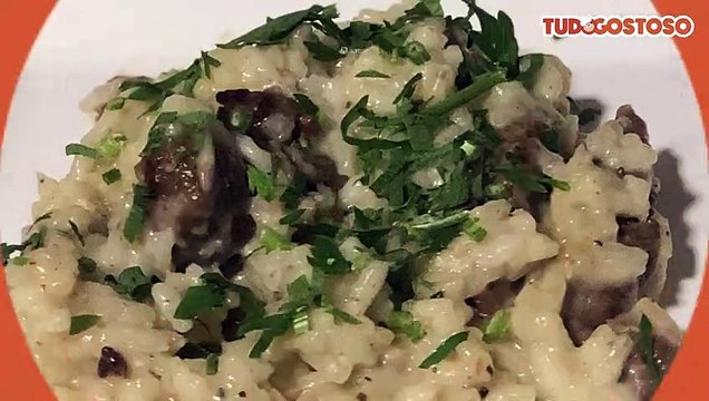 Risoto com filé mignon e queijo gorgonzola