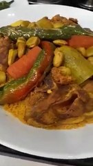 Couscous with natural ingredients with lamb meat