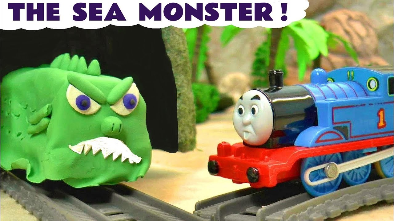 Thomas the Tank Engine Sea Monster made out of Play Doh with the Funny Funlings in this Family Friendly Full Episode English Stop Motion Toy Trains Video for Kids