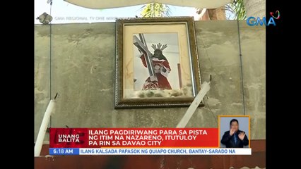Ilang pagdiriwang para sa Pista ng Itim na Nazareno, itutuloy pa rin sa Davao City | UB