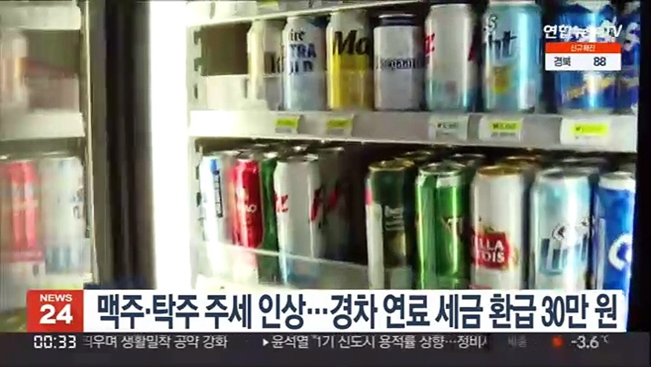 맥주·탁주 주세 인상…경차 연료 세금 환급 30만원