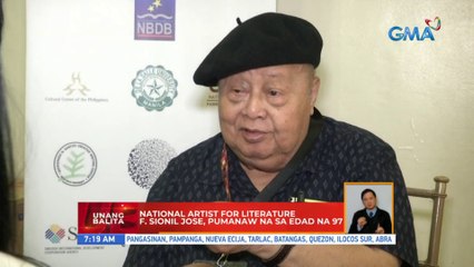 National artist for literature F. Sionil Jose, pumanaw na sa edad na 97 | UB