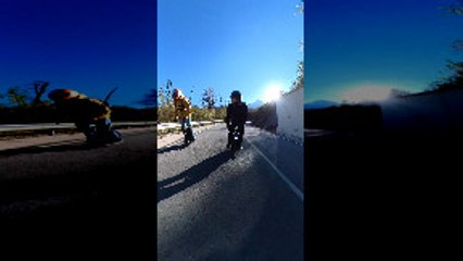 Brothers Racing by Electric Unicycle