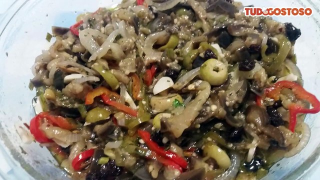 Antepasto de berinjela no microondas