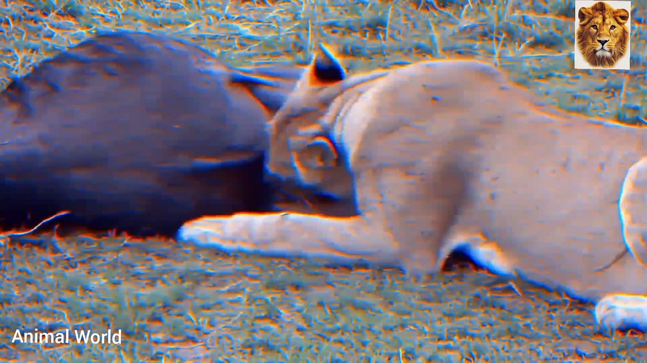 Hyenas, lions and tigers devouring the prey while it is alive, a very touching scene 0
