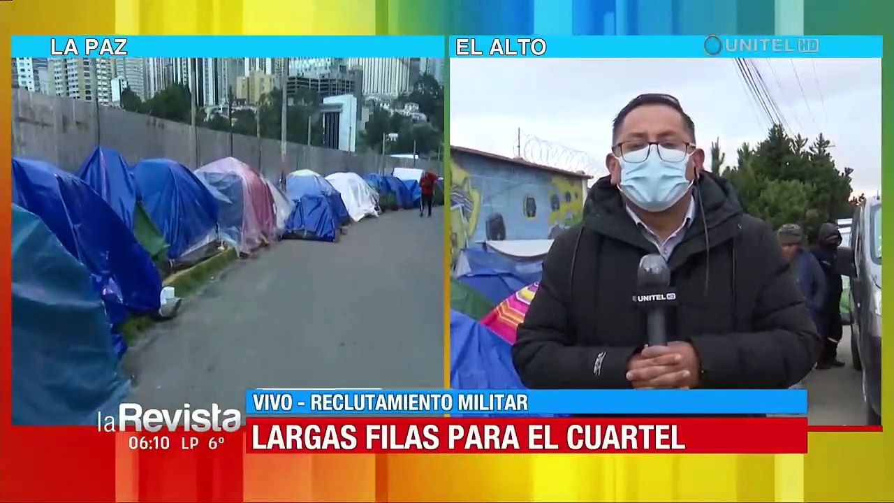Postulantes al servicio militar duermen en carpas para conseguir un cupo en La Paz y El Alto