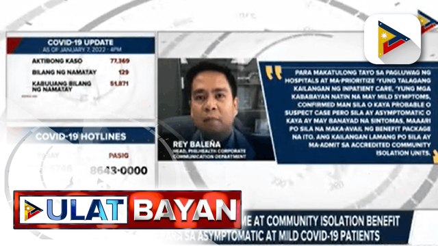 PhilHealth, may handog na home at community isolation benefit package para sa asymptomatic at mild COVID-19 patients; DOH, aminadong mabagal ang paglabas ng resulta ng COVID-19 test dahil sa dumaraming kaso ng COVID-19