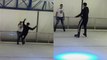 'Novice ice skater trying hard to avoid falling hard *Try Not to Laugh* '