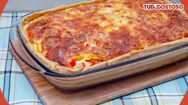 Torta de atum prática feita no liquidificador