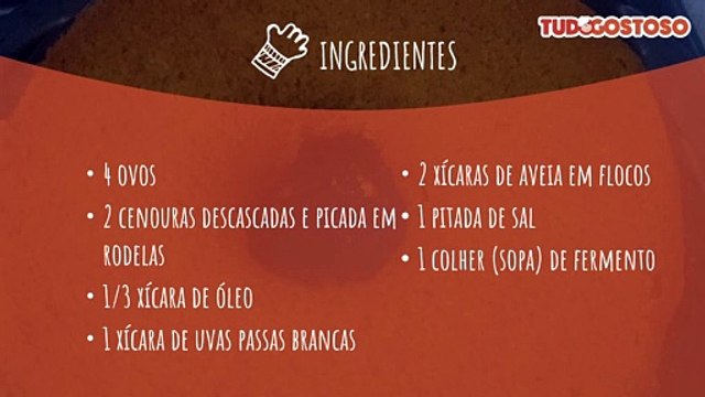 Bolo de cenoura sem trigo e açúcar