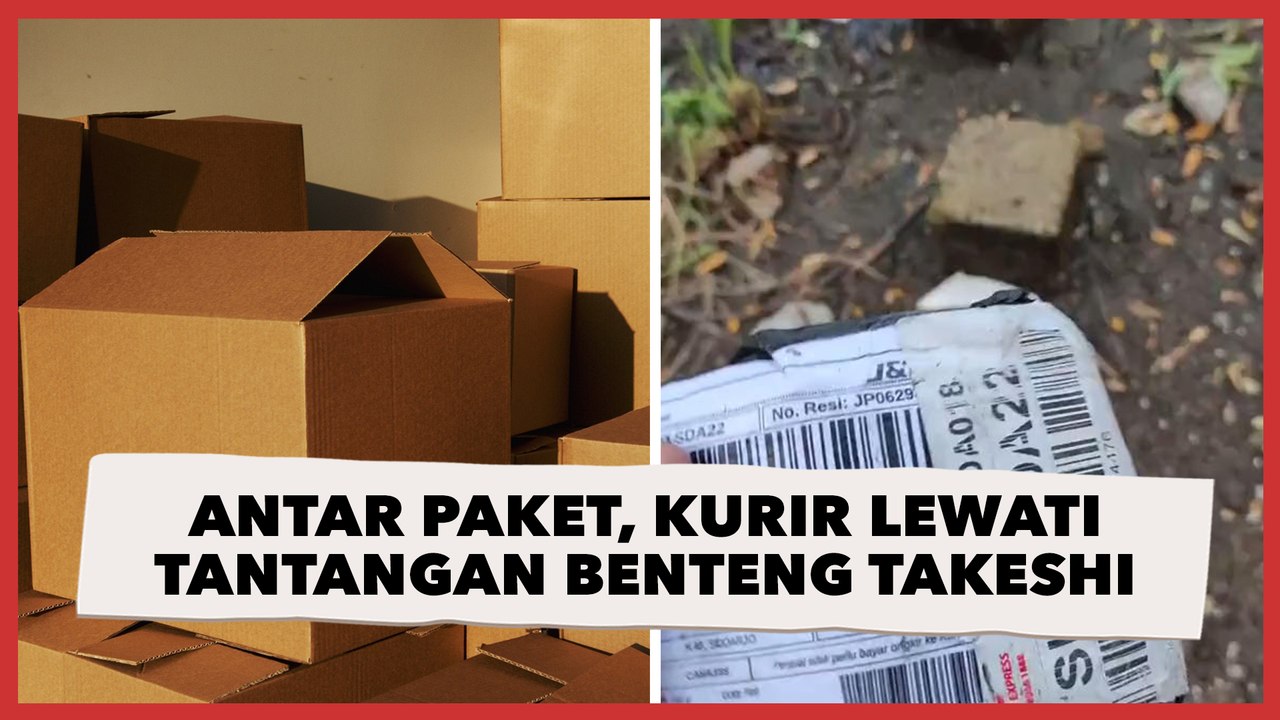 Antar Paket, Kurir Harus Lewati Tantangan Benteng Takeshi, Publik: Ekspedisi Ninja Hatori