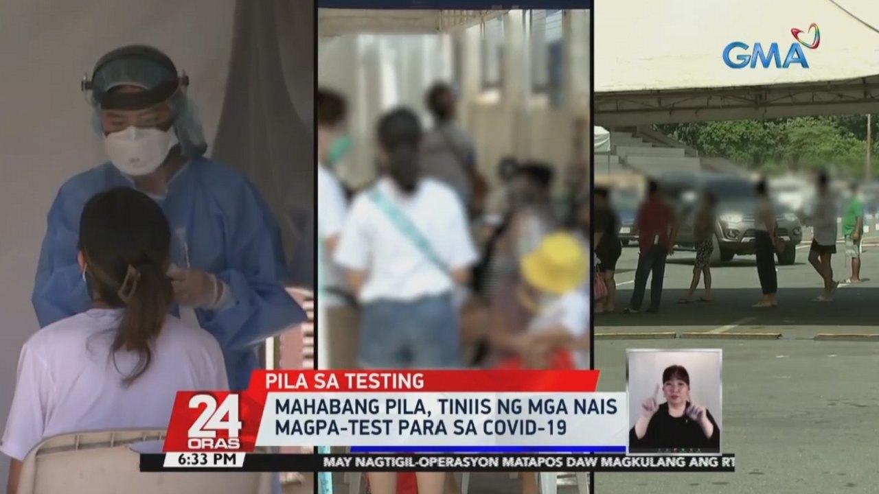 Mahabang pila, tiniis ng mga nais magpa-test para sa COVID-19 | 24 Oras