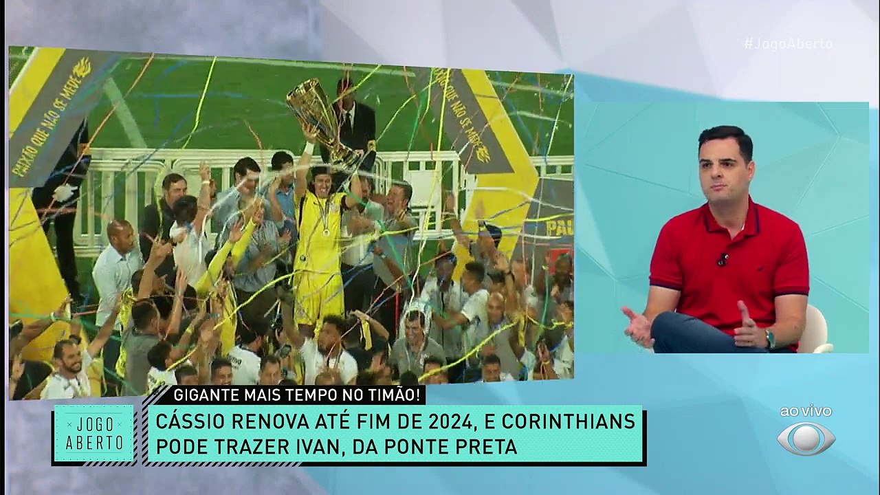 O GIGANTE FICA! Um dos maiores ídolos da história do Corinthians, o goleiro Cássio renovou contrato com o timão até o fim de 2024. Mas o clube está de olho no goleiro Ivan, da Ponte Preta. #JogoAberto