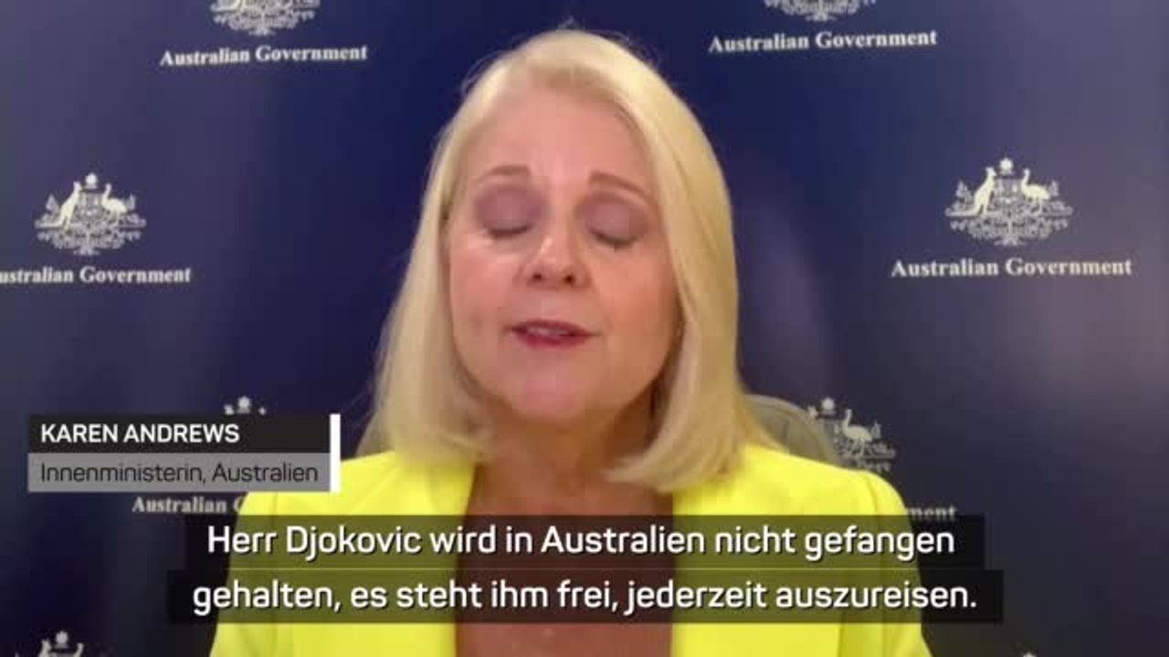 Innenministerin Andrews: 'Djokovic darf ausreisen'