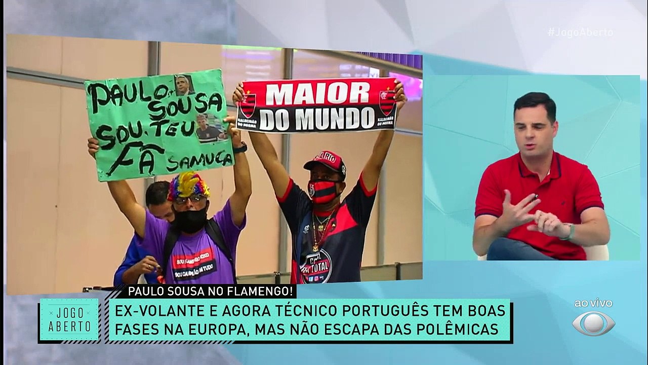PAULO SOUSA É DO MENGÃO! Novo técnico já desembarcou no Rio de Janeiro e conheceu os atletas. Para Chico Garcia, o Flamengo é o maior clube da carreira de Paulo Sousa. #JogoAberto