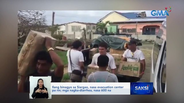 Ilang binagyo sa Siargao, nasa evacuation center pa rin; mga nagka-diarrhea, nasa 600 na | Saksi