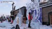 Nativity ice sculpture festival held in Russia