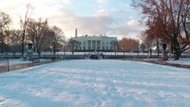 الثلوج تغطي البيت الأبيض بعد عاصفة شتوية