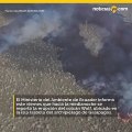 Erupción de volcán Lobo en islas Galápagos