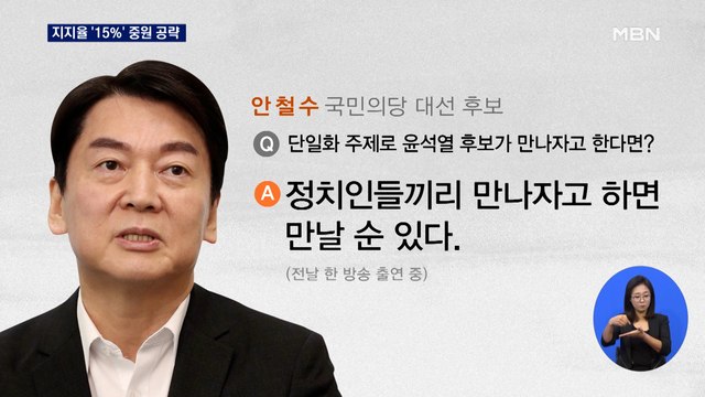 [선택 2022] '지지율 15%' 안철수 만나자 하면 만날 수 있어 단일화 입장 변화?