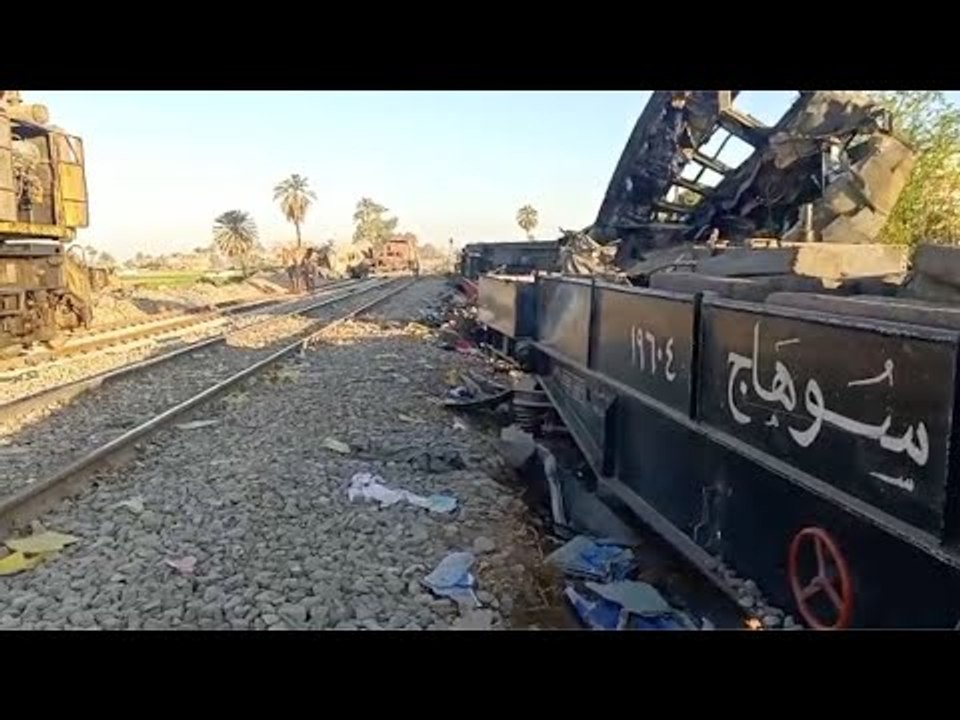 اخر تطورات حادث قطارين سوهاج