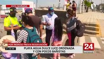 Agua Dulce: reportan cupos agotados para ingresar a playa