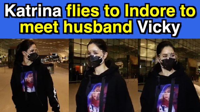 Katrina Kaif flies to Indore to meet husband Vicky Kaushal