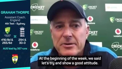 'Test cricket is hard' - Thorpe pleased with England's day four performance