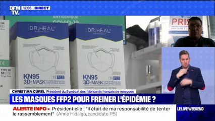 Christian Curel (syndicat des fabricants français de masques): "La filière française est capable de produire 40 à 50 millions de masques FFP2 par semaine"