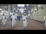 حملة تعقيم مسجد الحسين ضد فيروس كورونا
