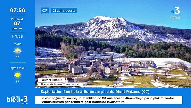 A Borée, sur le plateau ardéchois, vente de viande fermière chez Laurent Chanut, éleveur bovins de race Aubrac