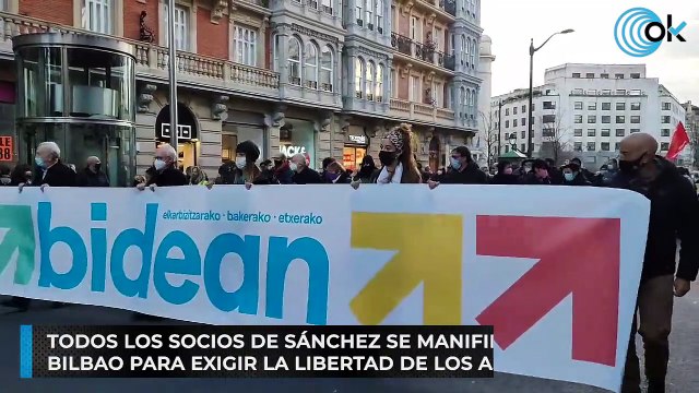 Todos los socios de Sánchez se manifiestan en Bilbao para exigir la libertad de los asesinos de ETA