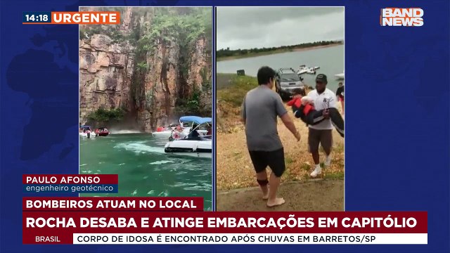 O Engenheiro geotécnico, Paulo Afonso, deu detalhes sobre a região onde aconteceu o deslizamento de rochas que atingiu as embarcações em Capitólio, Minas Gerais.