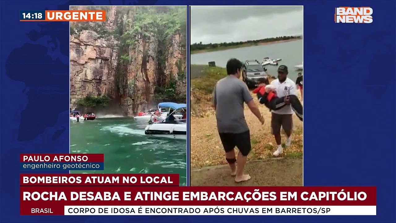 O Engenheiro geotécnico, Paulo Afonso, deu detalhes sobre a região onde aconteceu o deslizamento de rochas que atingiu as embarcações em Capitólio, Minas Gerais.