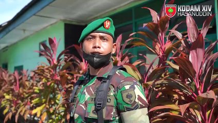 Kunjungan kerja pangdam XIV Hsn di tengah prajurit nya