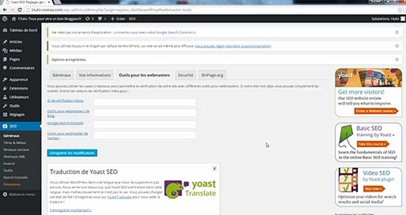 Installation plugin Yoast Seo ( tutorial)