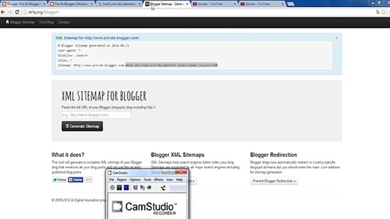 ajouter sitemap blogger dans outils webmasters 2