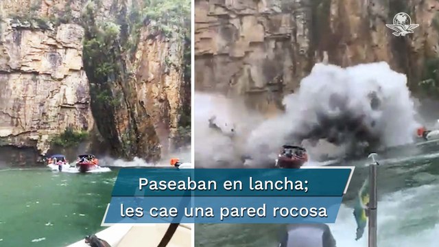 Captan caída de un acantilado sobre lanchas con turistas; hay 5 muertos y 20 desaparecidos