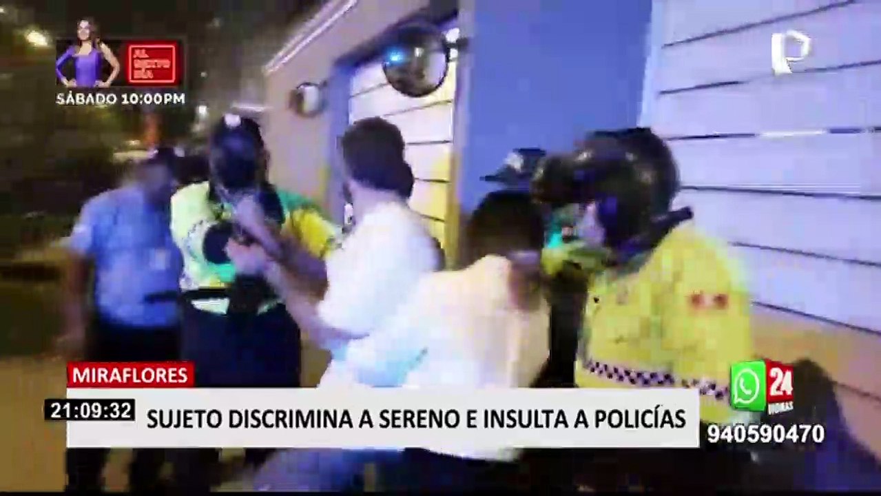 Miraflores: sujeto agrede de forma racista a policías y serenos durante intervención
