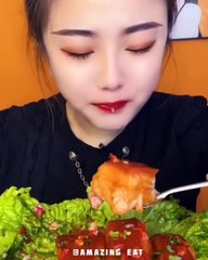 ASMR MUKBANG EATING Fat meat