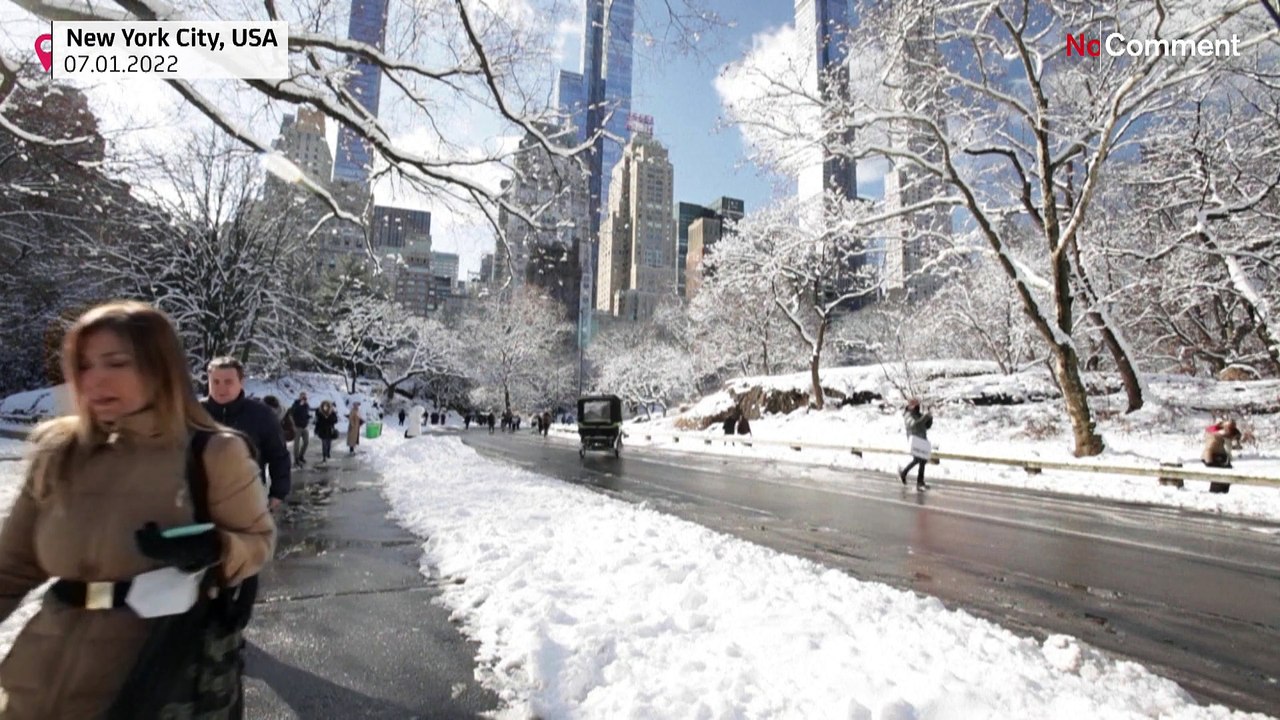 Central Park ganz in Weiß: Schöne Bilder aus New York