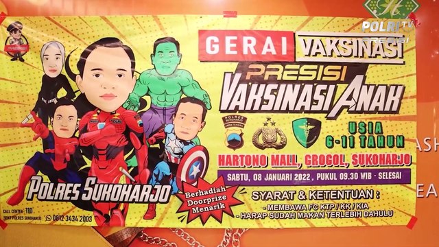 Polres Sukoharjo & Polsek Kawalu Polres Tasikmalaya Kota Selenggarakan Vaksinisasi Anak Usia 6-11 Tahun