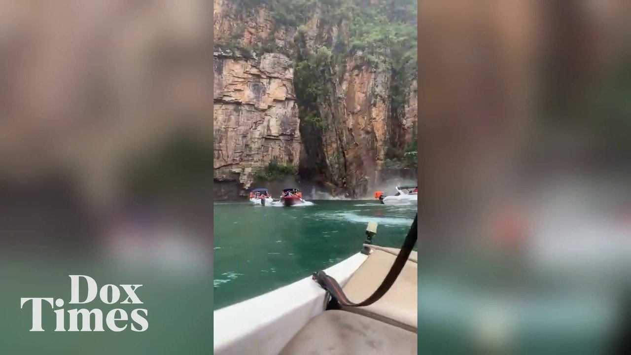 Tegang! Detik-detik Dinding Batu Air Terjun di Brasil Runtuh Menimpa Perahu dan Menewaskan Wisawatan