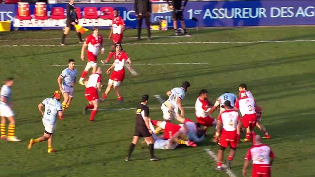 TOP 14 - Essai de Alivereti DUGUIVALU (USAP) - Biarritz Olympique - USA Perpignan - J15 - Saison 2021/2022