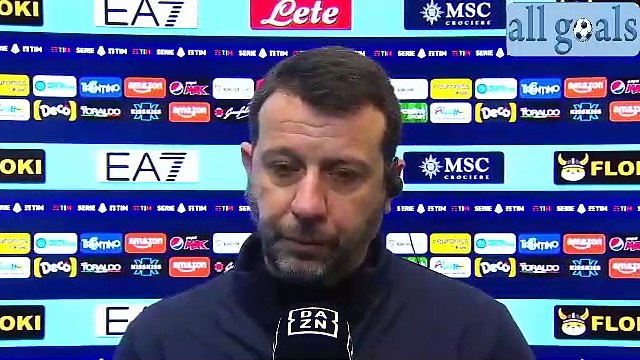 Napoli-Sampdoria 1-1 9/1/22 intervista post-partita Roberto D'Aversa